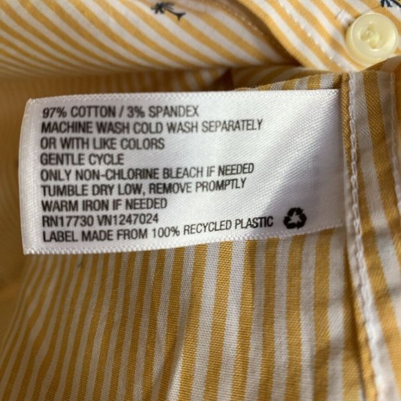 Men’s Good fellow Northrop Button Down Palm Tree Prints M Yellow White - Picture 7 of 9